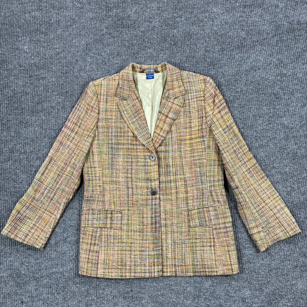 Vintage Austin Reed Womens 12 Multicolor Tweed Blazer Jacket Made USA Career